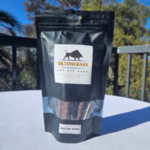 Single 150g pack of traditional South African beef dry wors – high-protein dried sausage snack