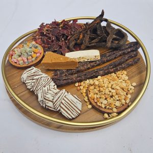 The Indulgence Box – Luxury corporate gift with biltong, nougat, cookies, and whiskey fudge